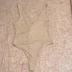 Never Worn Beige V-Neck Bodysuit - NWOT